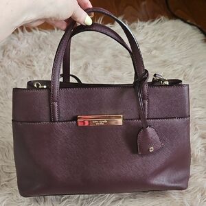 kate spade Plum Leather Satchel with Gold Hardware